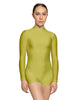 Solid Lycra Tneck LS Open Back Biketard