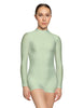 Solid Lycra Tneck LS Open Back Biketard