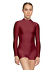 Solid Lycra Tneck LS Open Back Biketard