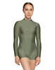 Solid Lycra Tneck LS Open Back Biketard