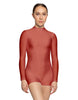 Solid Lycra Tneck LS Open Back Biketard