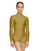 Solid Lycra Tneck LS Open Back Biketard