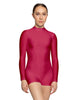 Solid Lycra Tneck LS Open Back Biketard