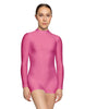 Solid Lycra Tneck LS Open Back Biketard