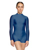 Solid Lycra Tneck LS Open Back Biketard