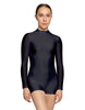 Solid Lycra Tneck LS Open Back Biketard