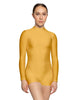 Solid Lycra Tneck LS Open Back Biketard