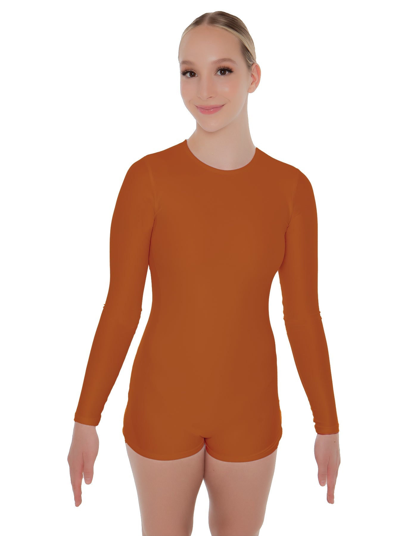 Solid Lycra LS Open Back Biketard