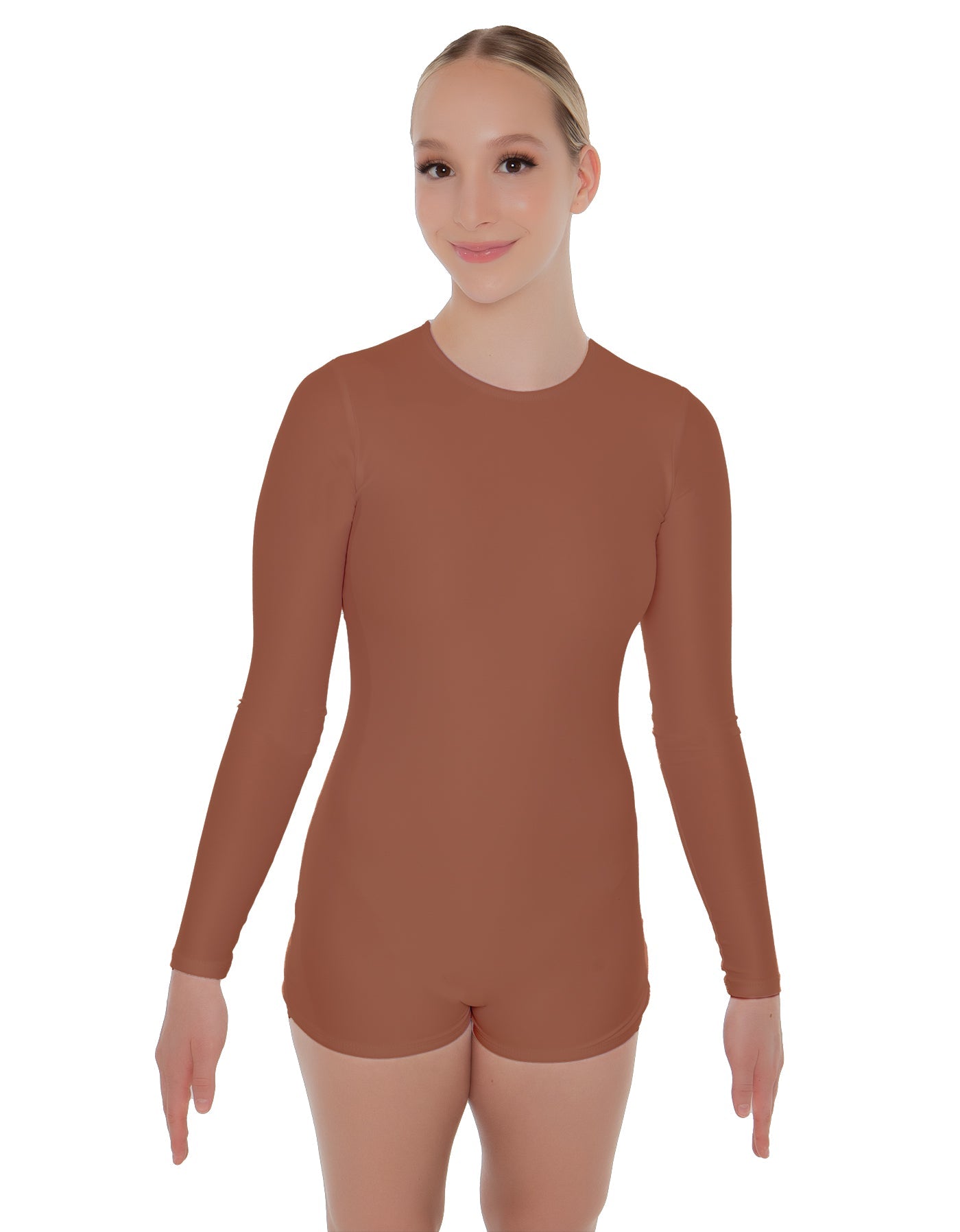 Solid Lycra LS Open Back Biketard