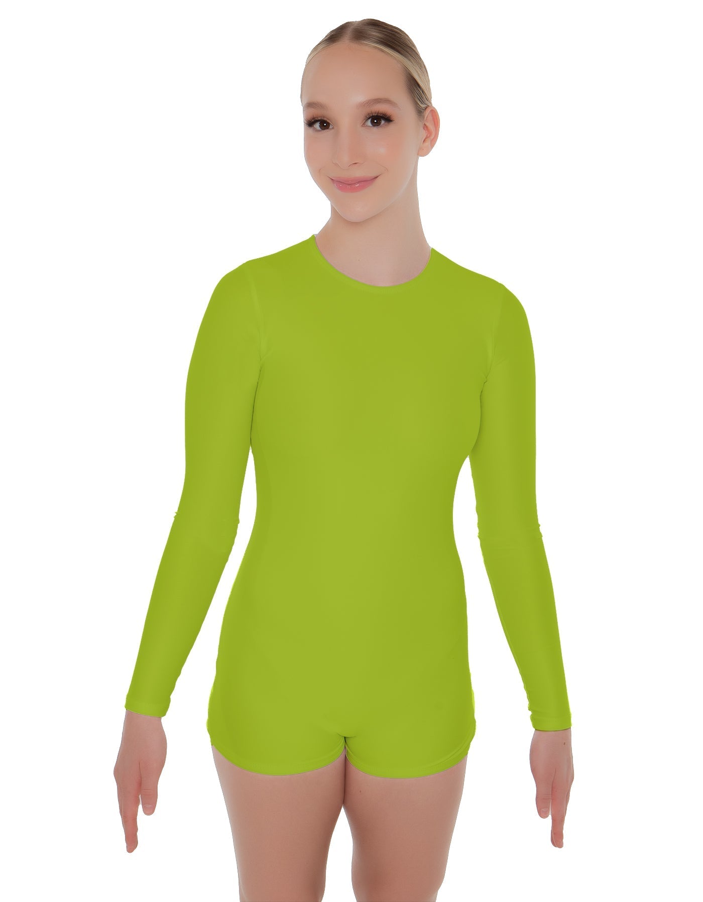Solid Lycra LS Open Back Biketard