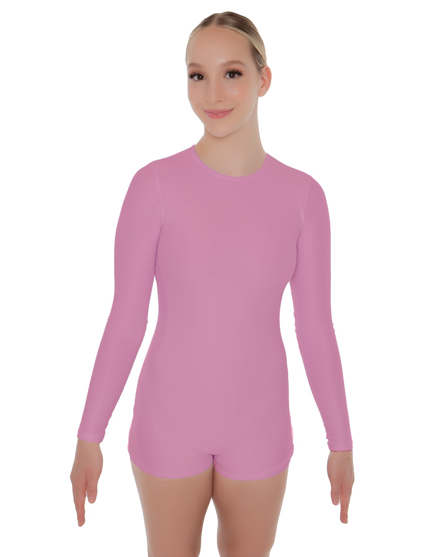 Solid Lycra LS Open Back Biketard