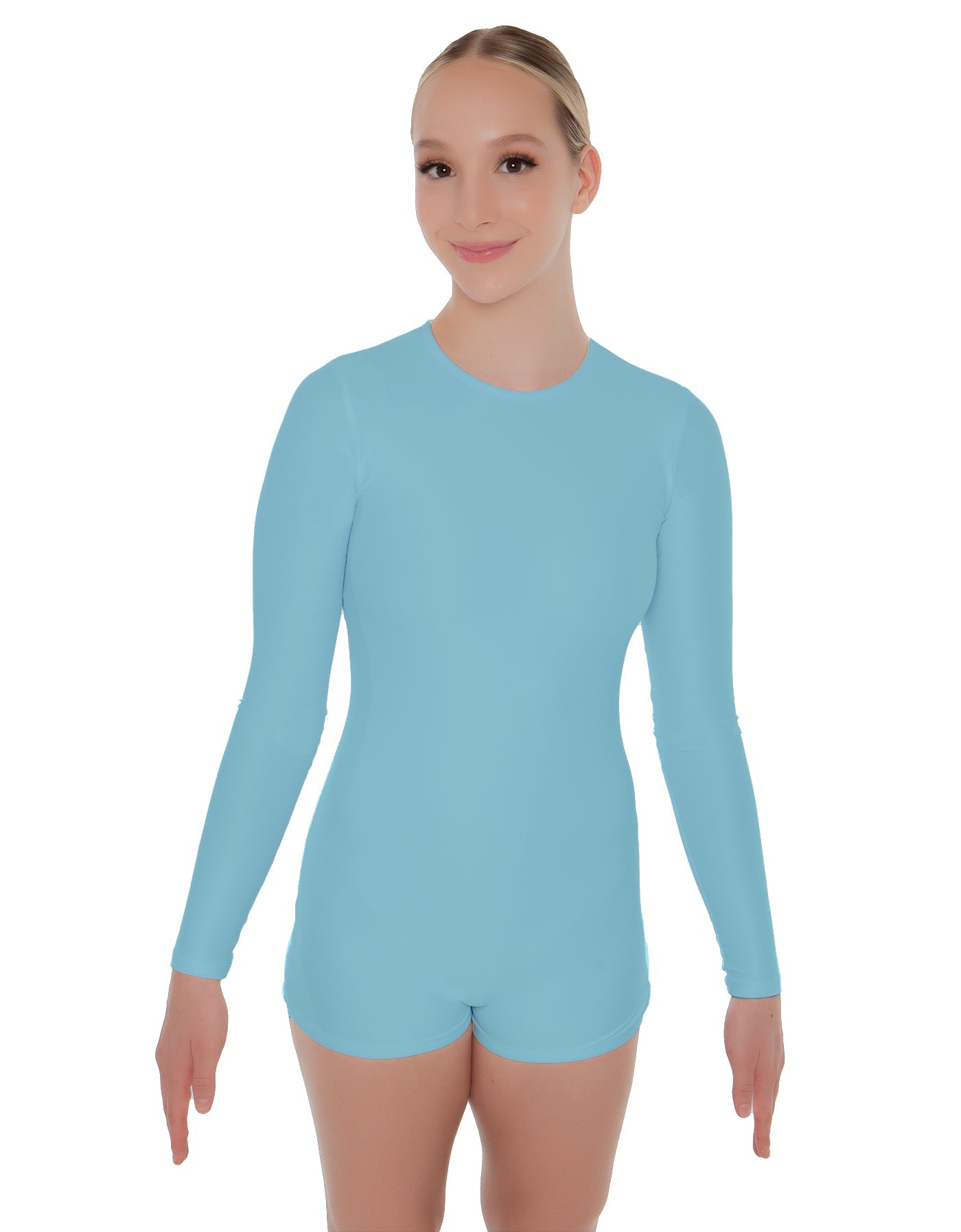 Solid Lycra LS Open Back Biketard