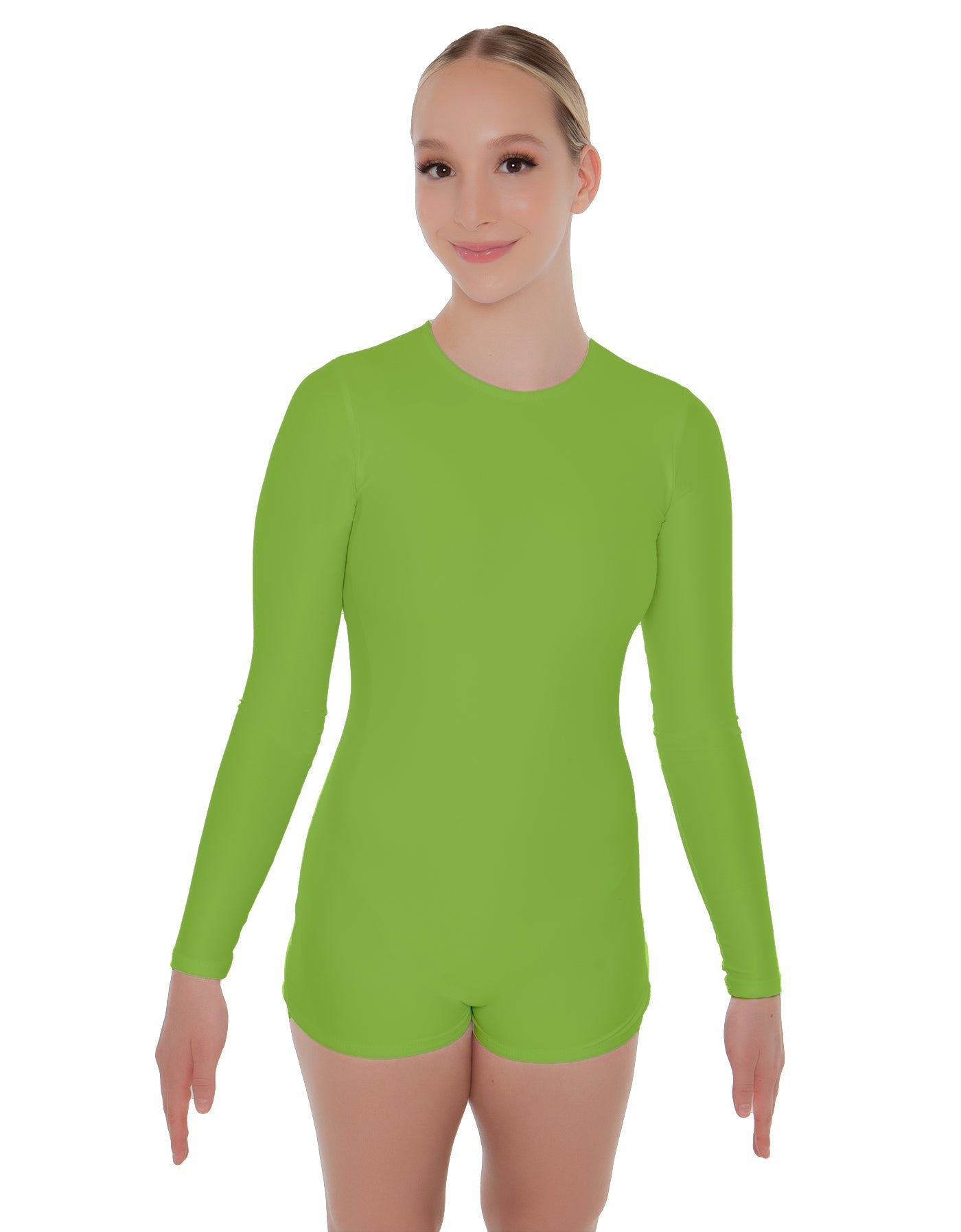 Solid Lycra LS Open Back Biketard