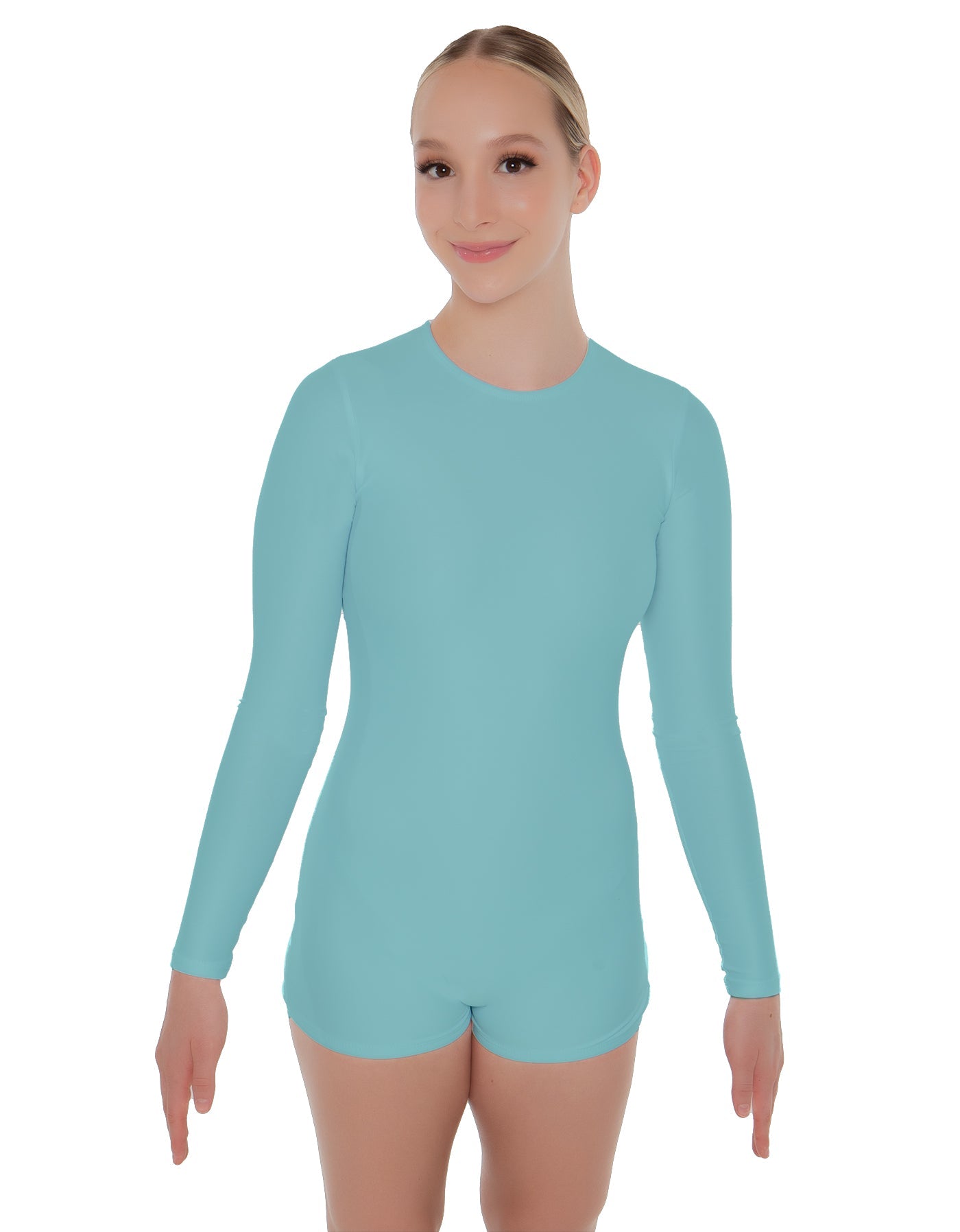 Solid Lycra LS Open Back Biketard