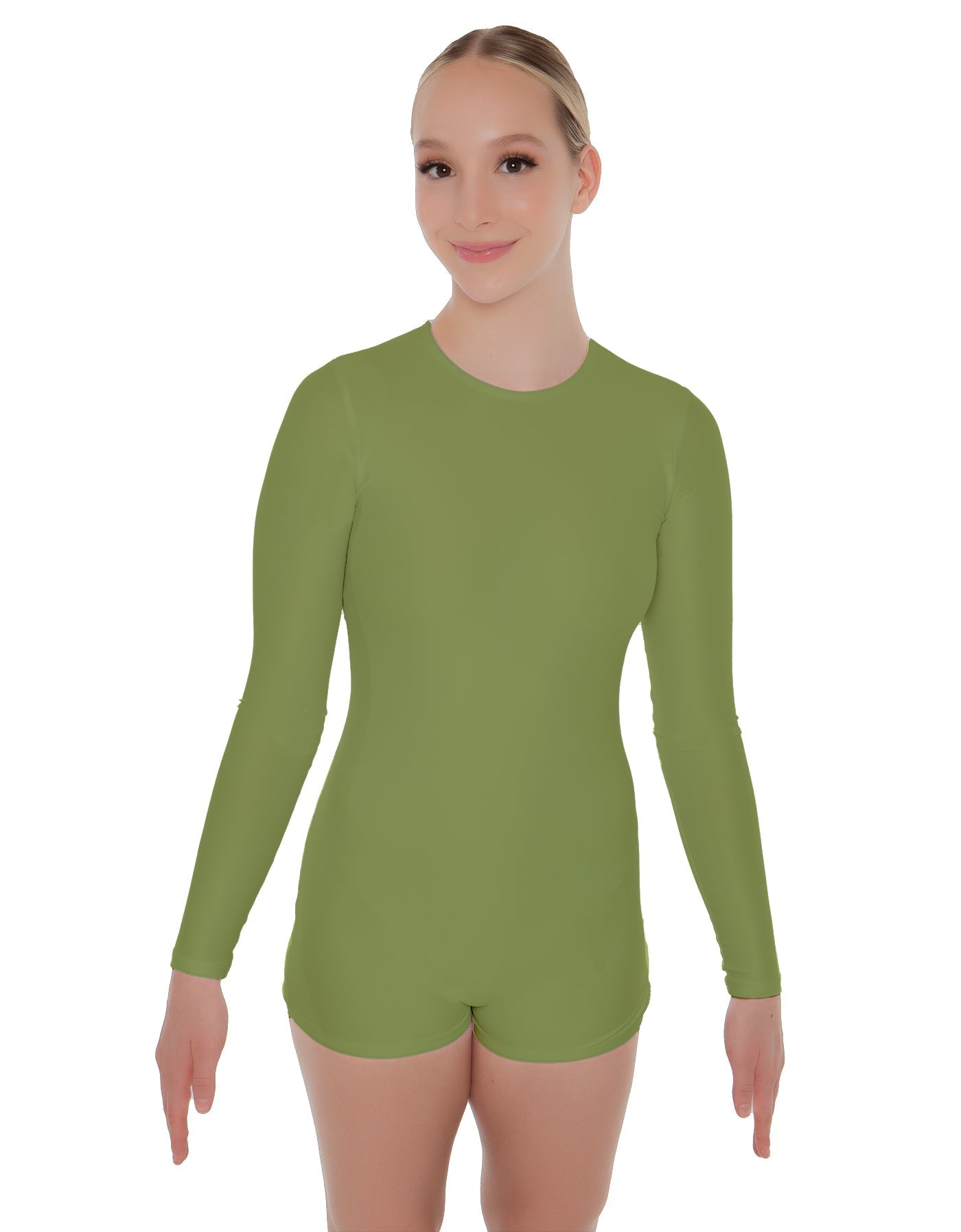 Solid Lycra LS Open Back Biketard