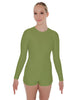 Solid Lycra LS Open Back Biketard