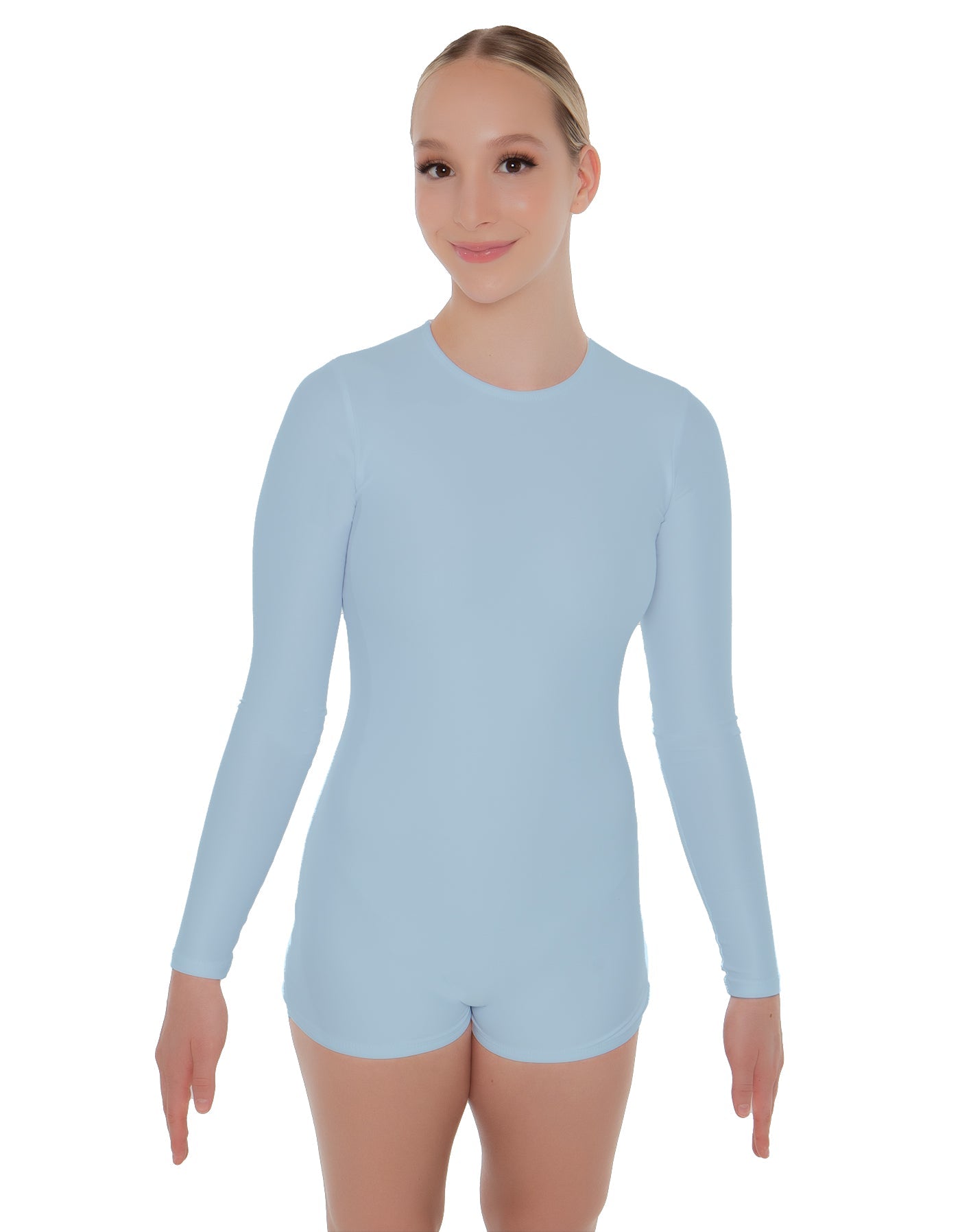 Solid Lycra LS Open Back Biketard