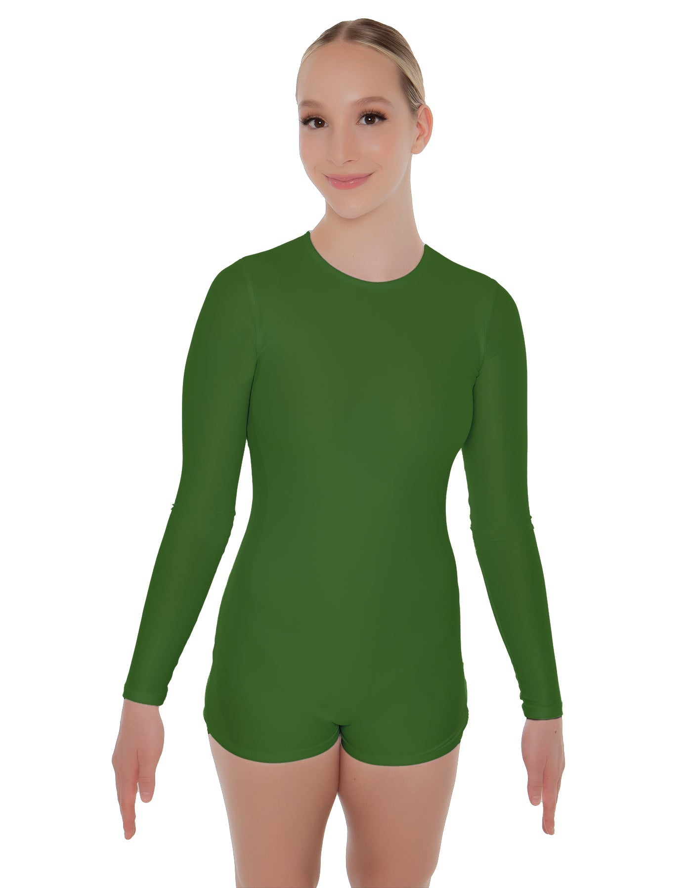 Solid Lycra LS Open Back Biketard