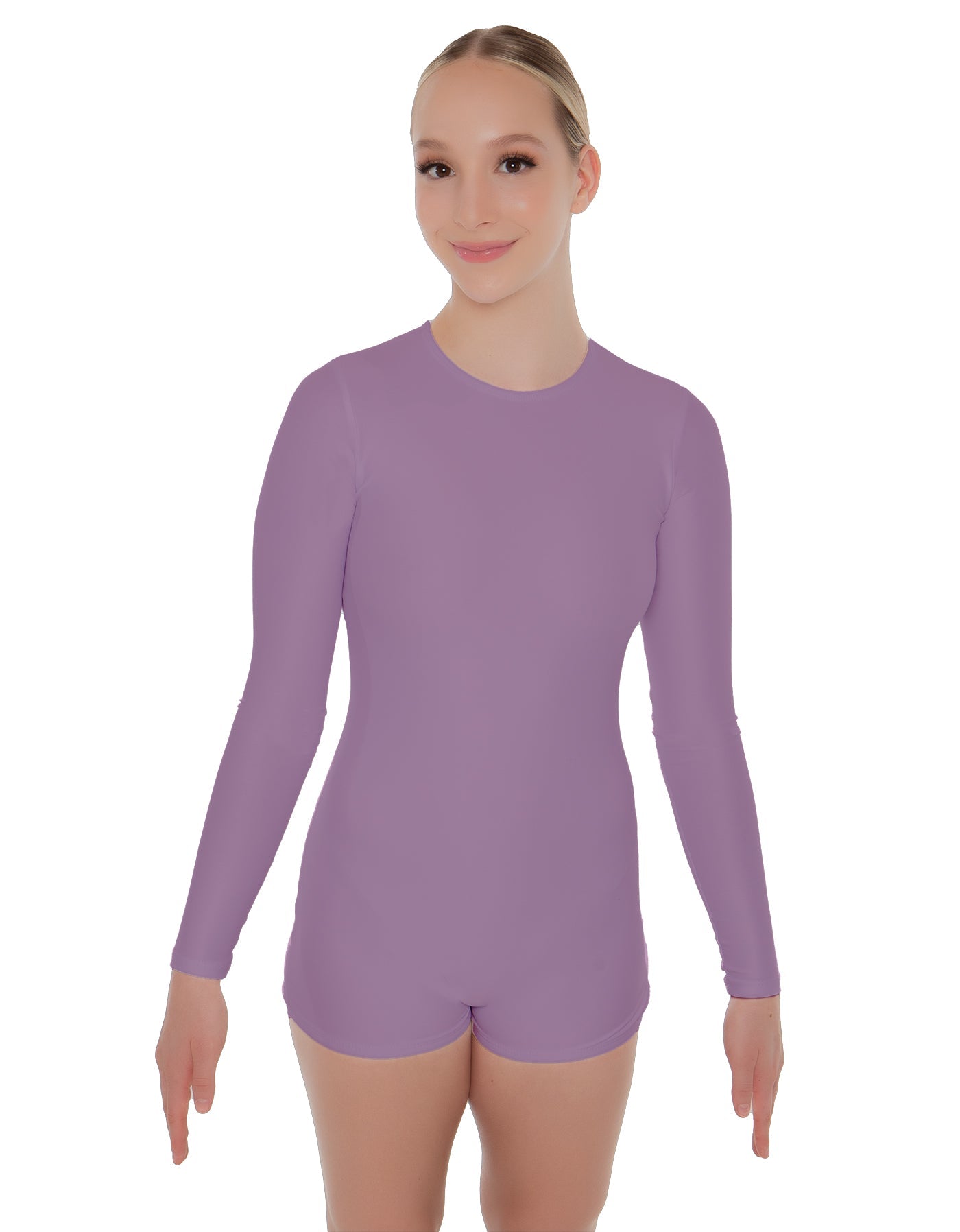 Solid Lycra LS Open Back Biketard