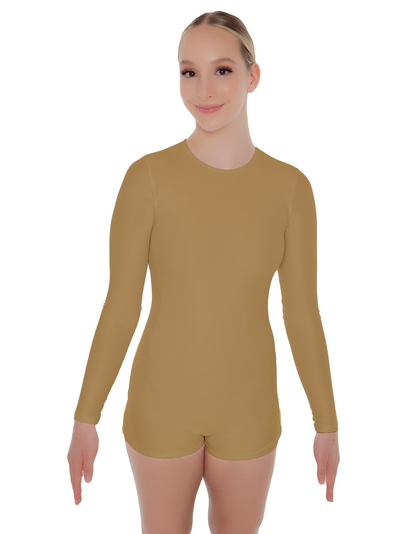 Solid Lycra LS Open Back Biketard