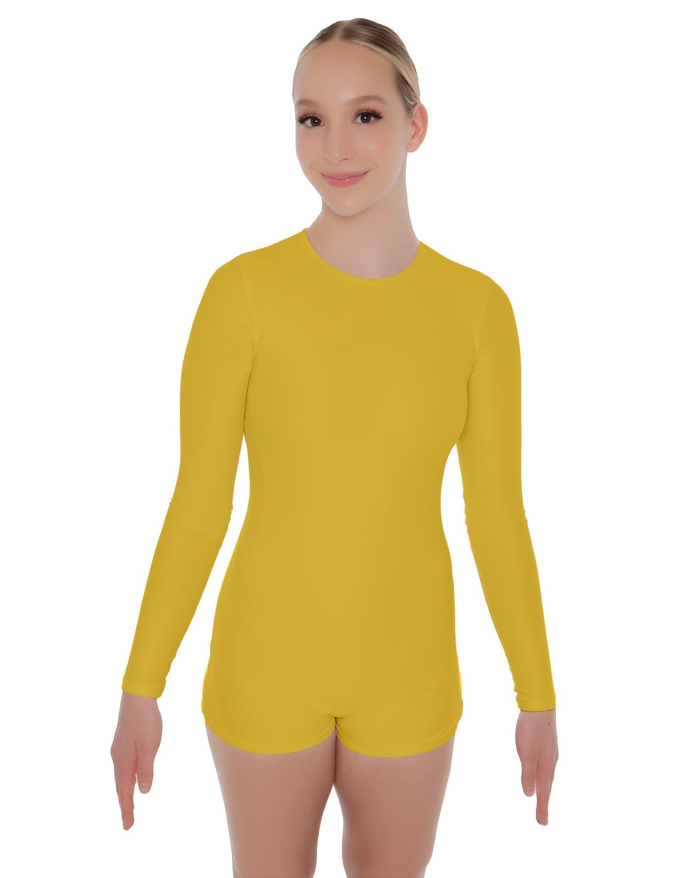 Solid Lycra LS Open Back Biketard