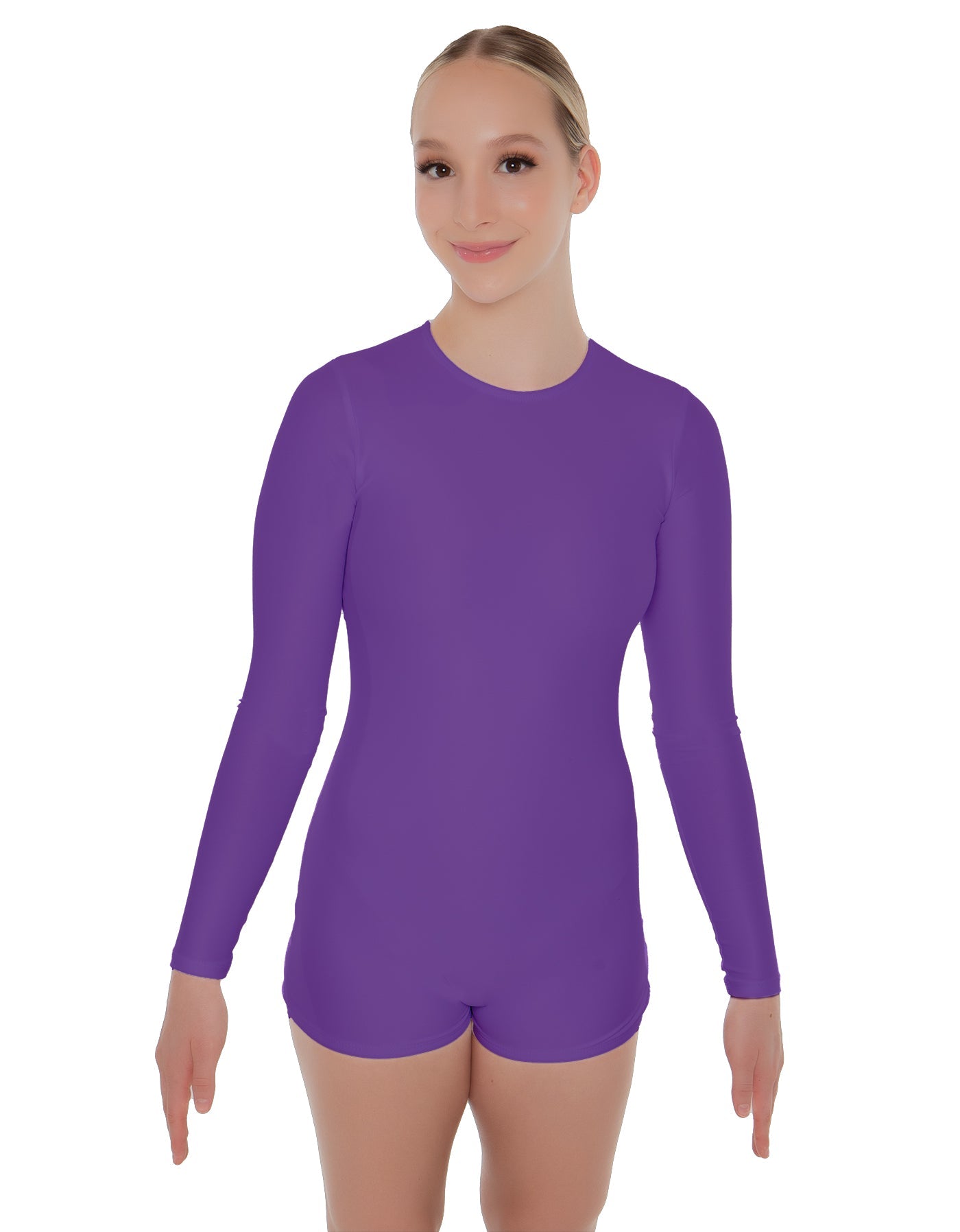 Solid Lycra LS Open Back Biketard