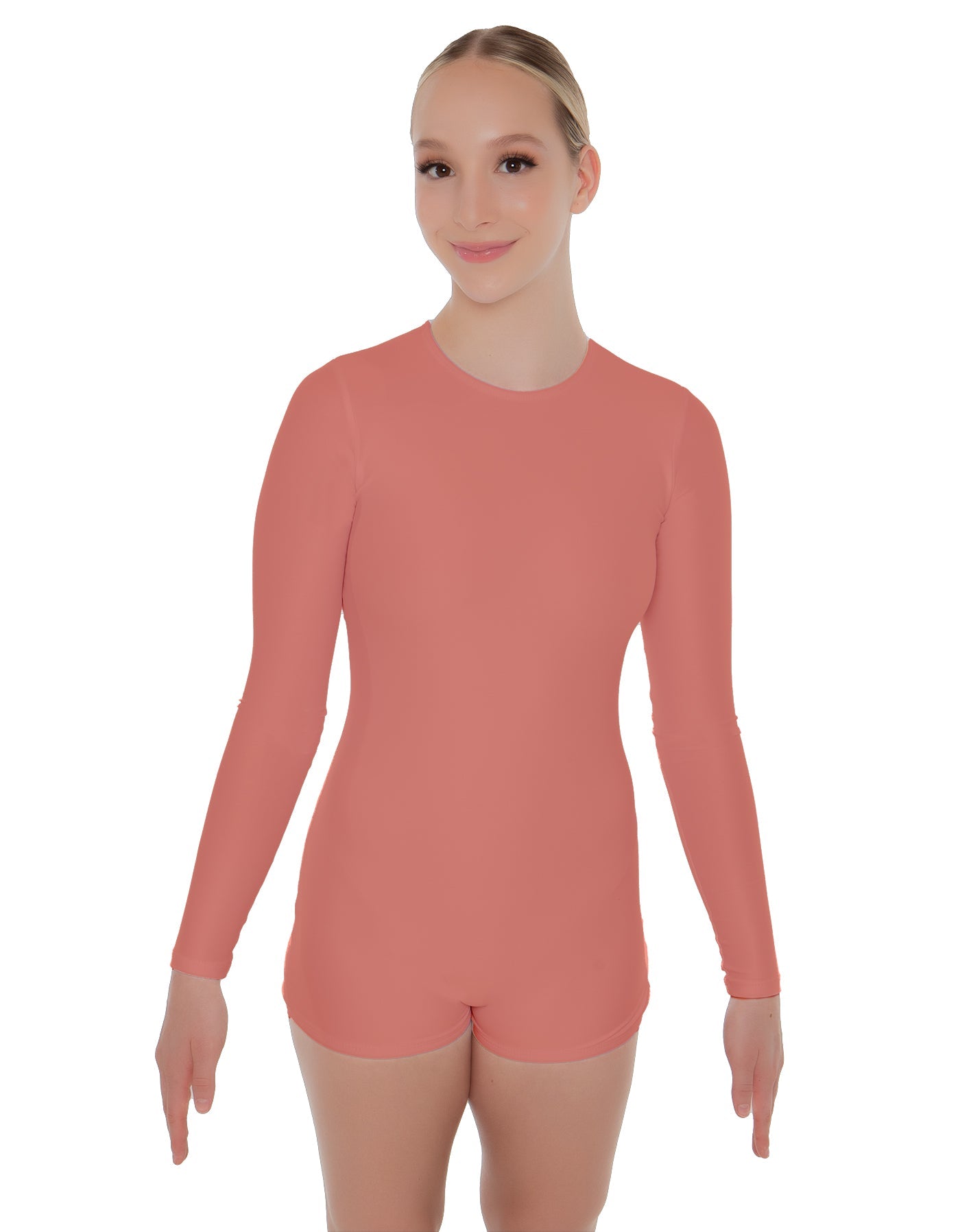 Solid Lycra LS Open Back Biketard