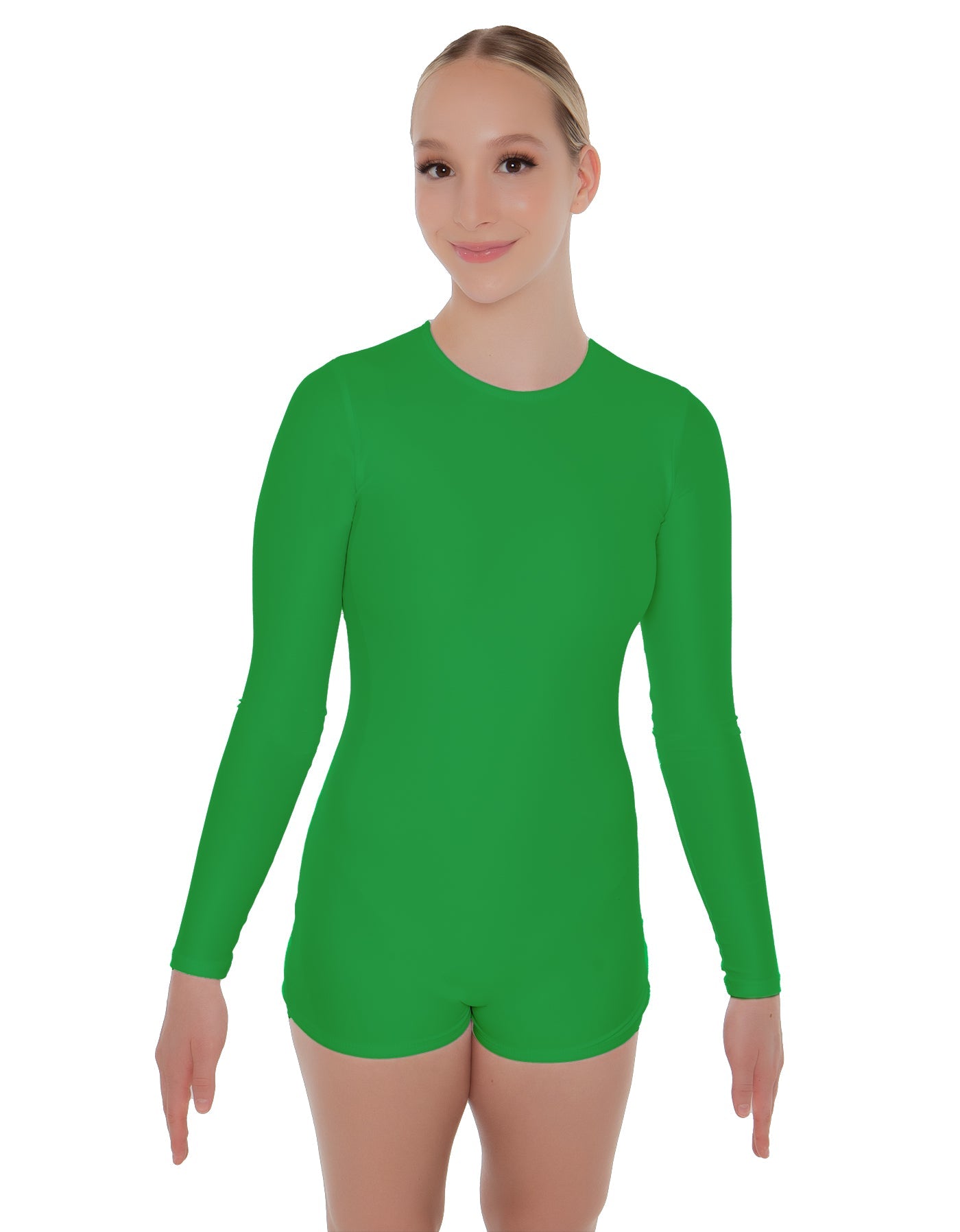 Solid Lycra LS Open Back Biketard