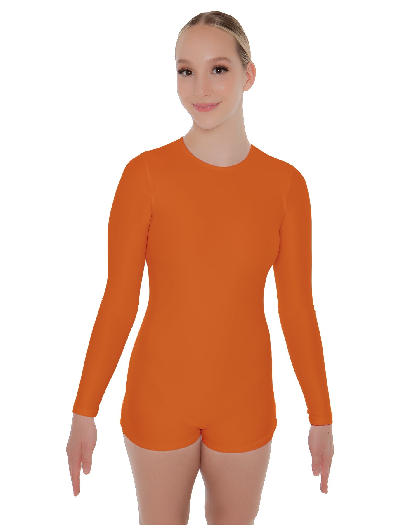 Solid Lycra LS Open Back Biketard