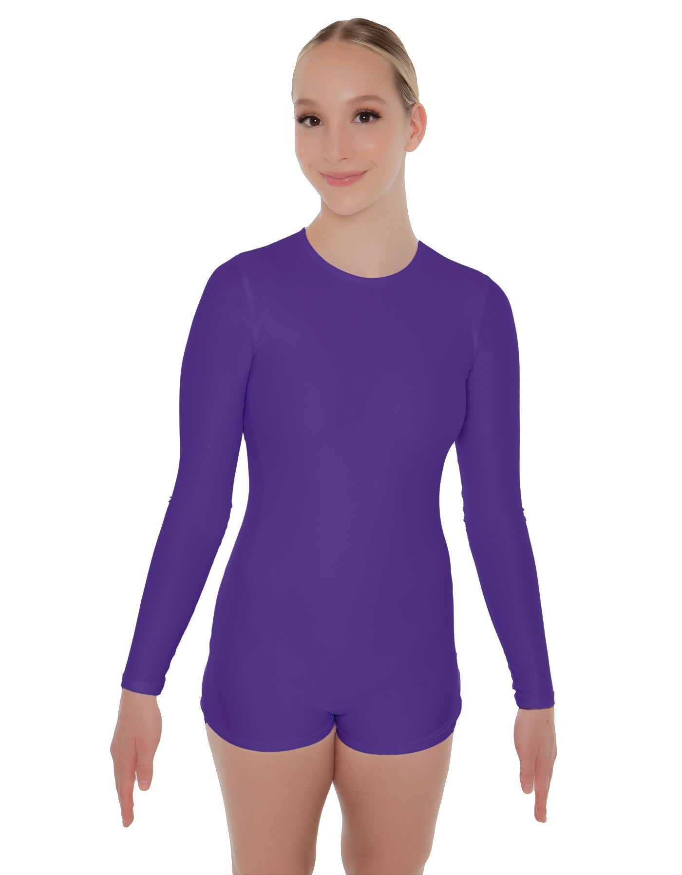 Solid Lycra LS Open Back Biketard