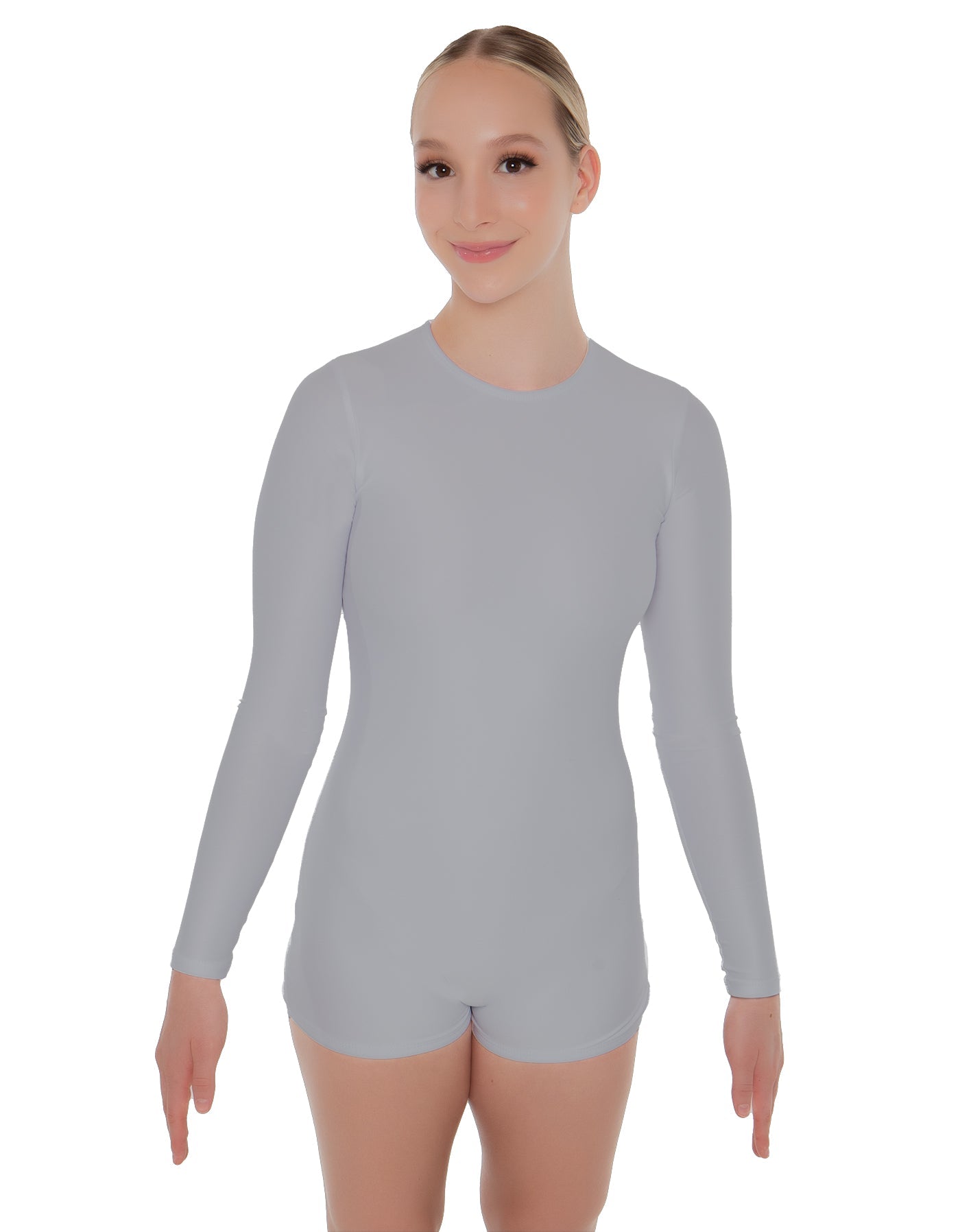 Solid Lycra LS Open Back Biketard