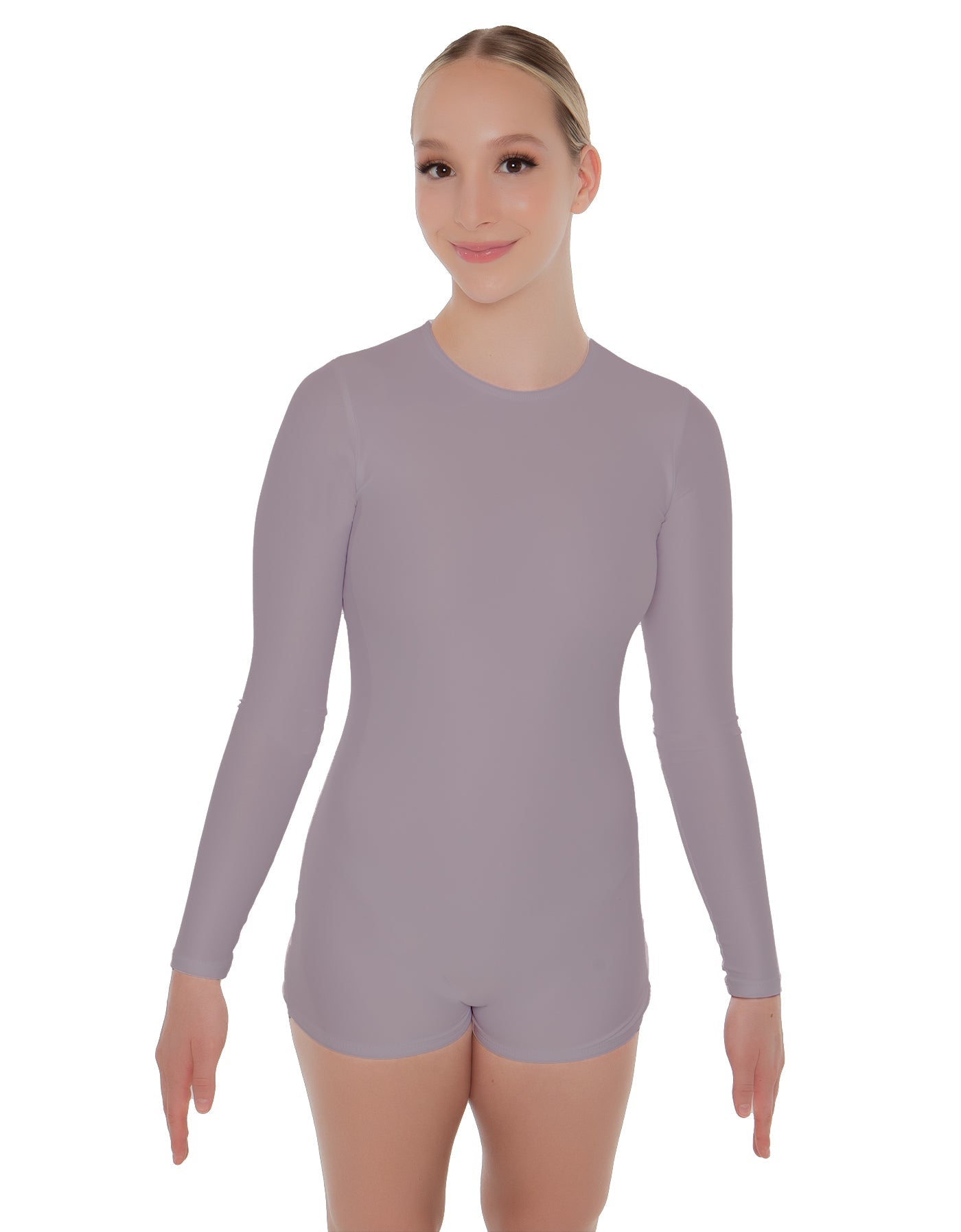 Solid Lycra LS Open Back Biketard