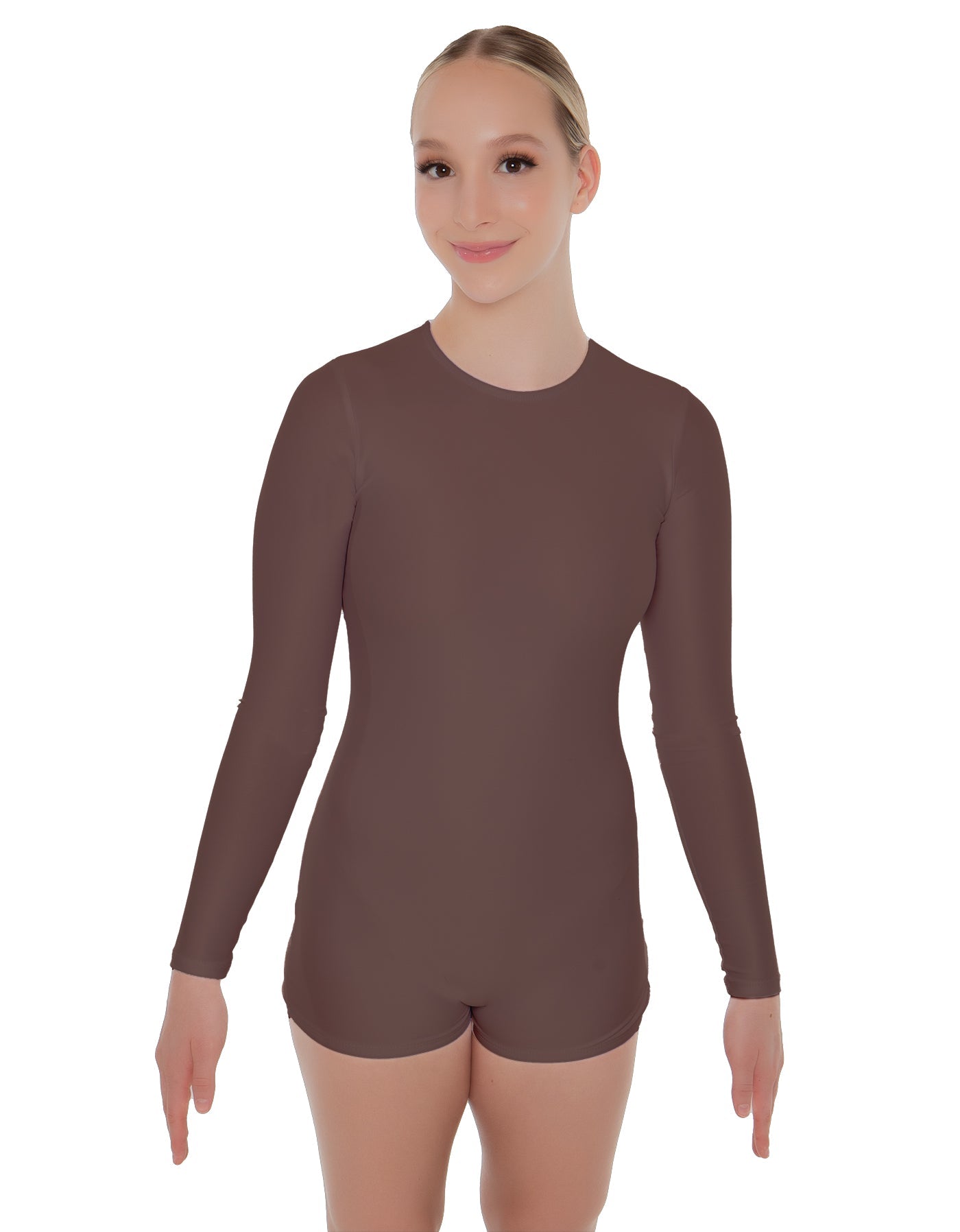 Solid Lycra LS Open Back Biketard