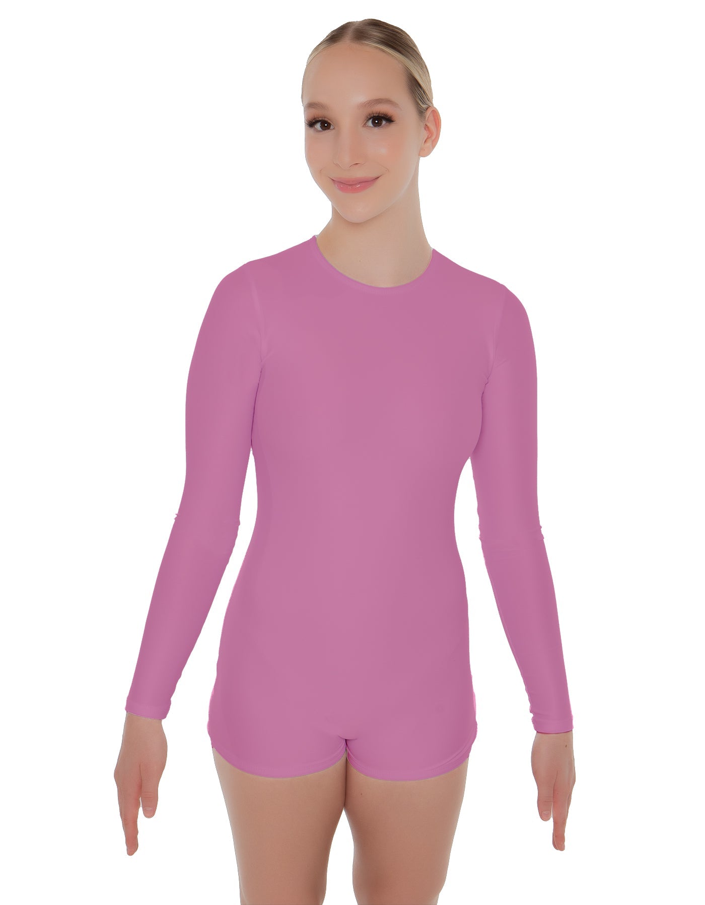Solid Lycra LS Open Back Biketard