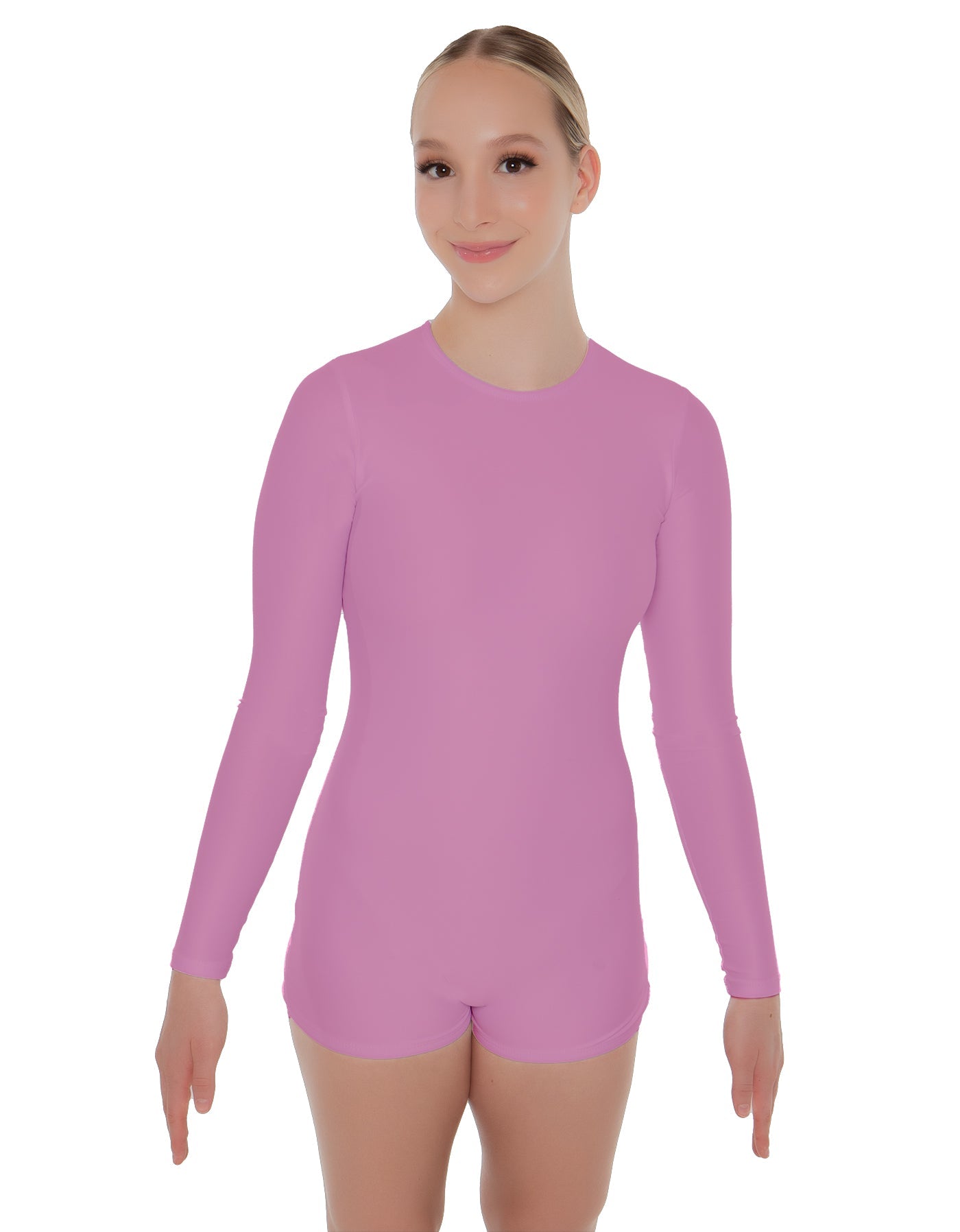 Solid Lycra LS Open Back Biketard