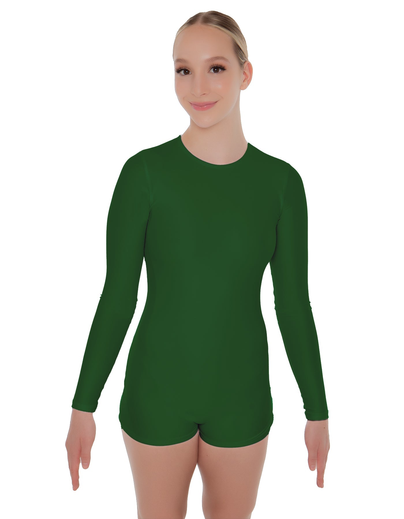 Solid Lycra LS Open Back Biketard