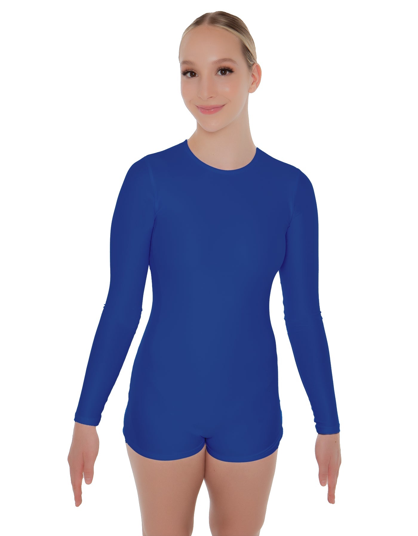 Solid Lycra LS Open Back Biketard