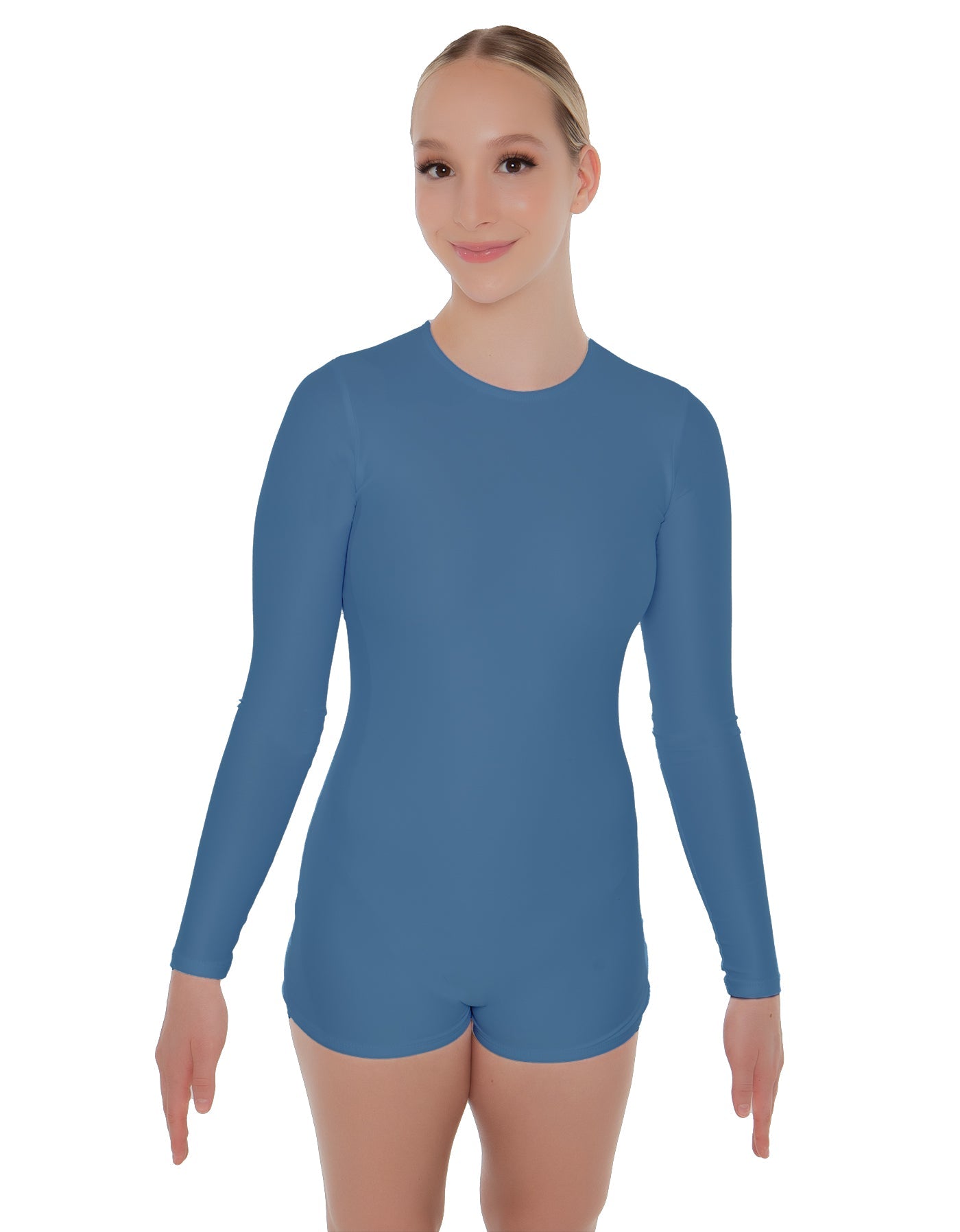 Solid Lycra LS Open Back Biketard
