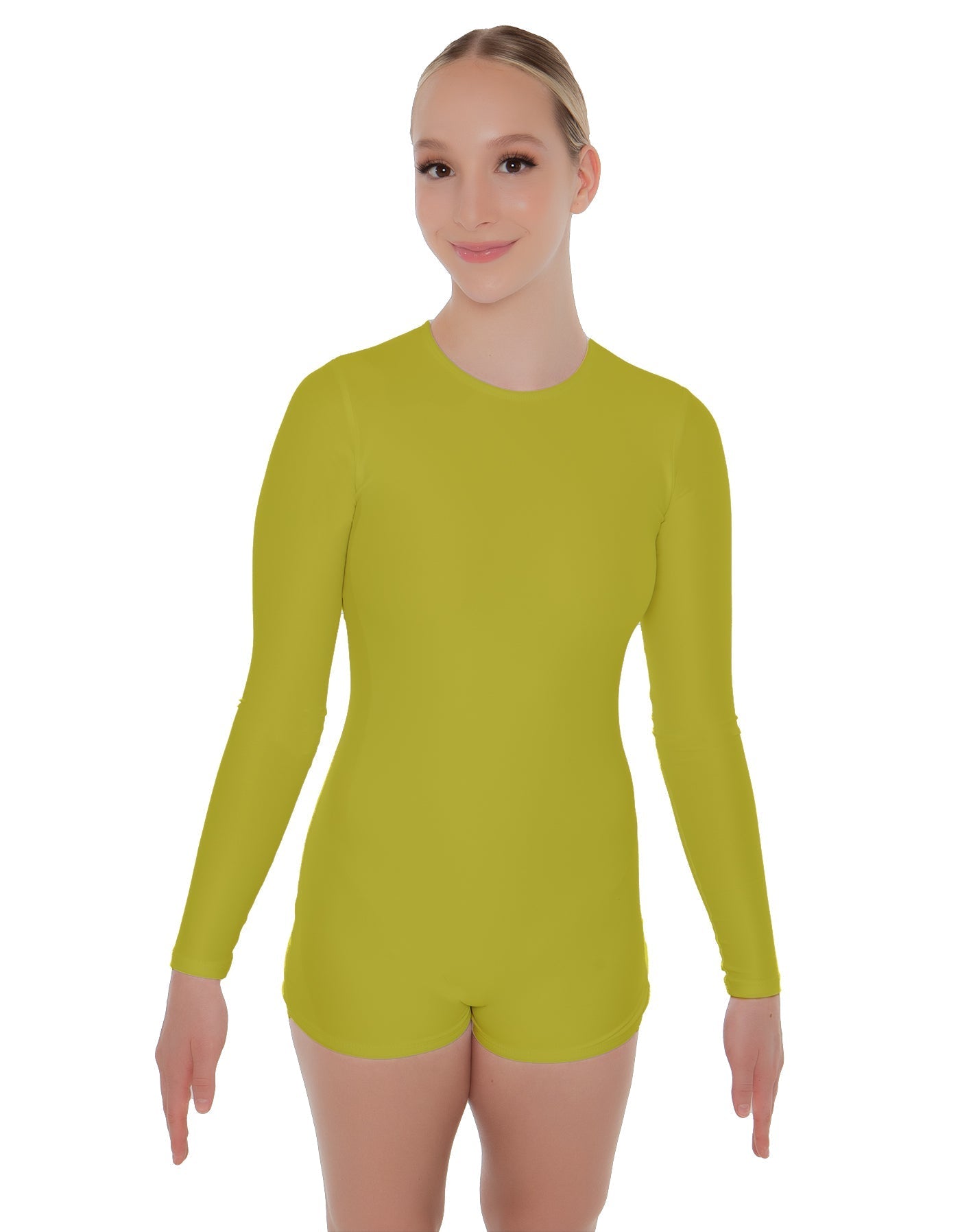 Solid Lycra LS Open Back Biketard