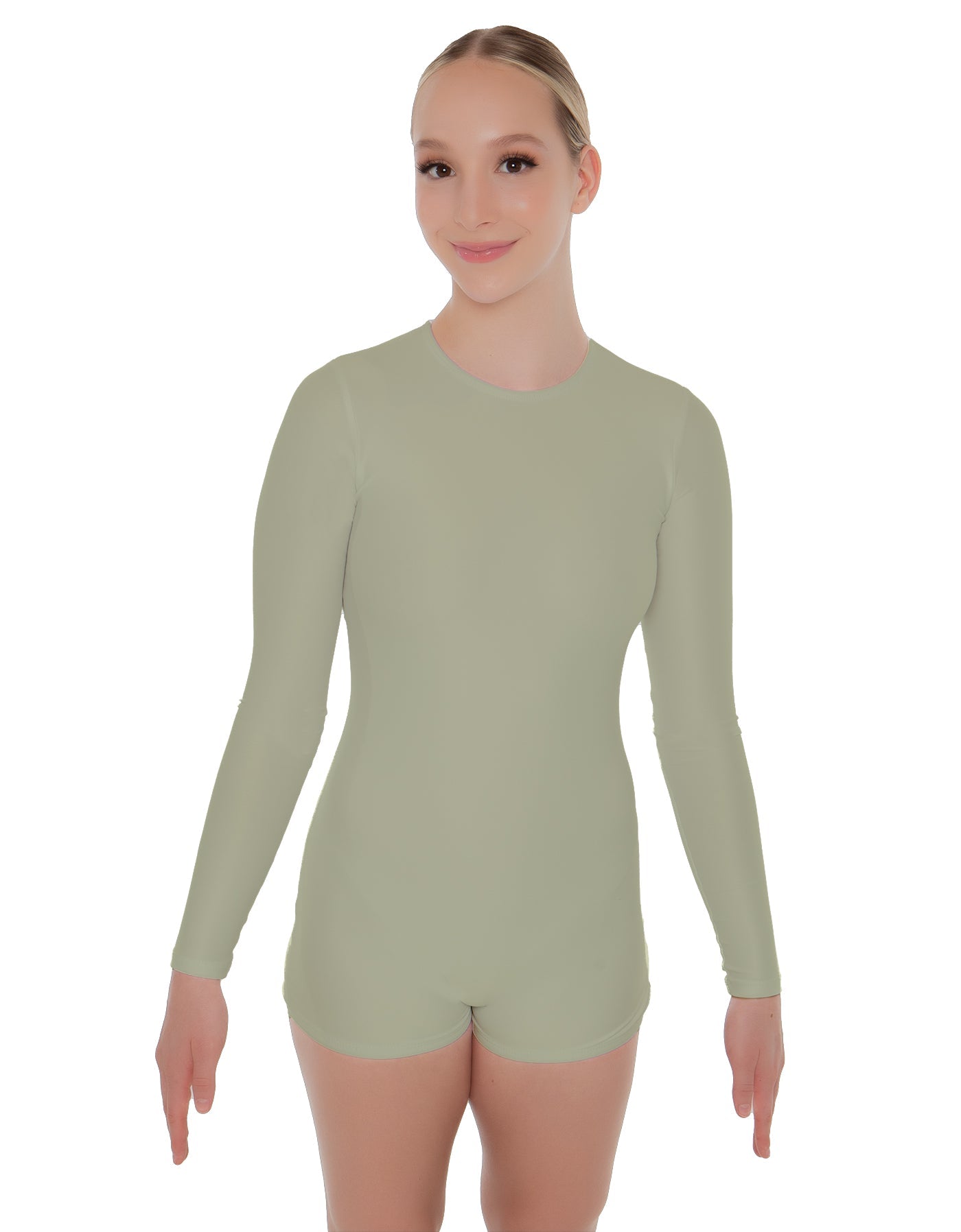 Solid Lycra LS Open Back Biketard
