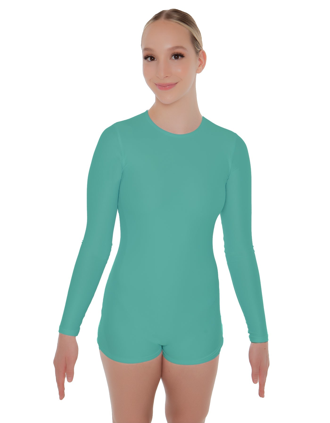 Solid Lycra LS Open Back Biketard