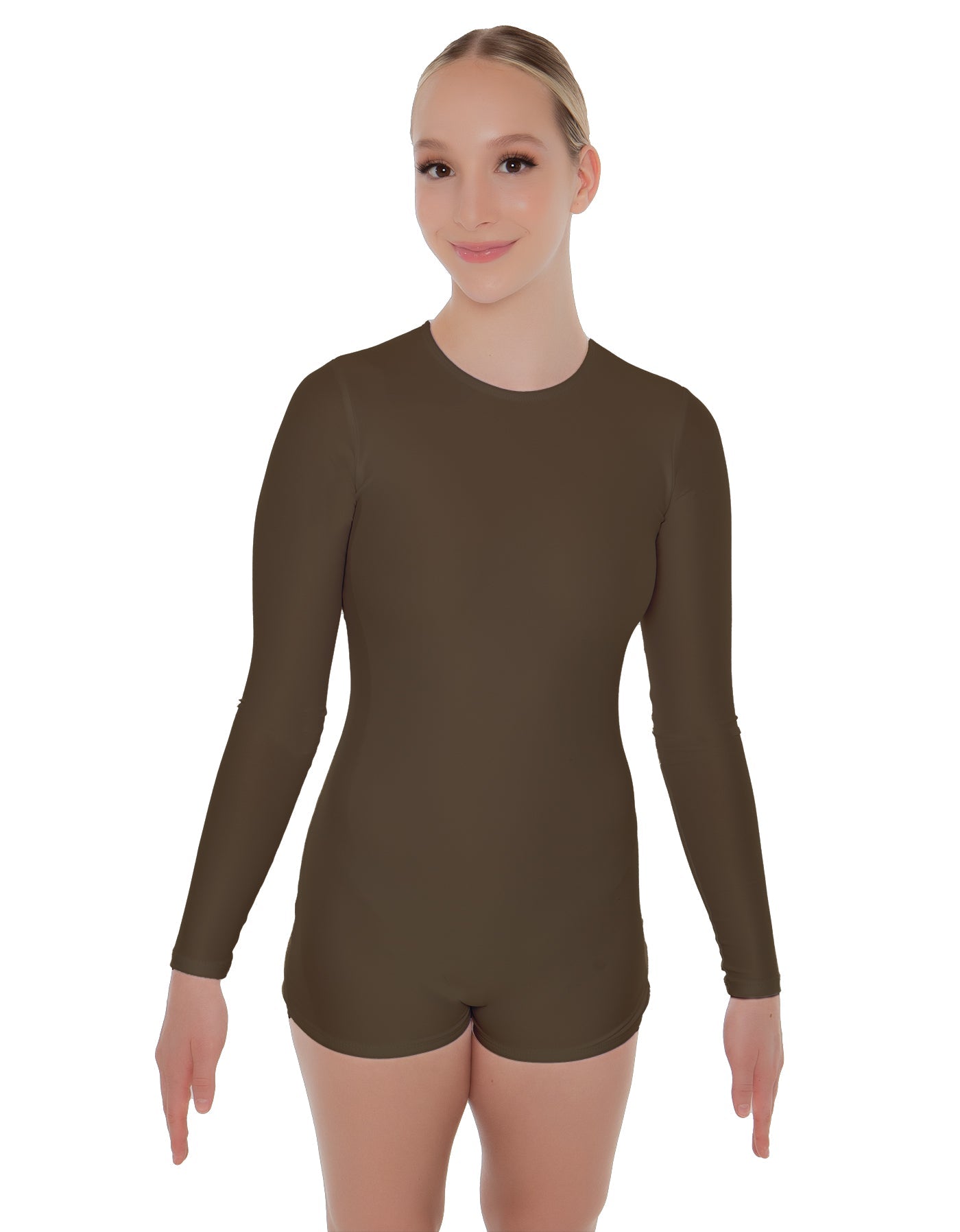 Solid Lycra LS Open Back Biketard
