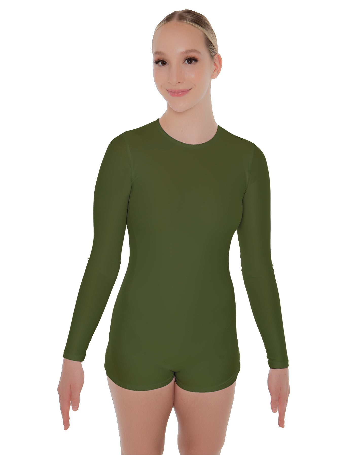 Solid Lycra LS Open Back Biketard