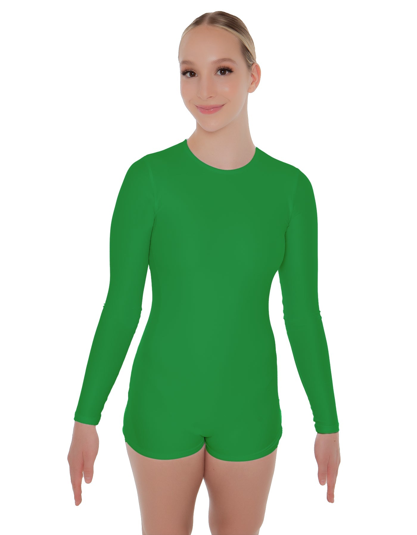 Solid Lycra LS Open Back Biketard