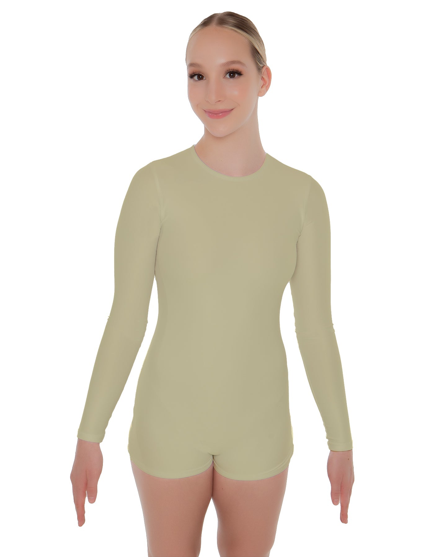 Solid Lycra LS Open Back Biketard