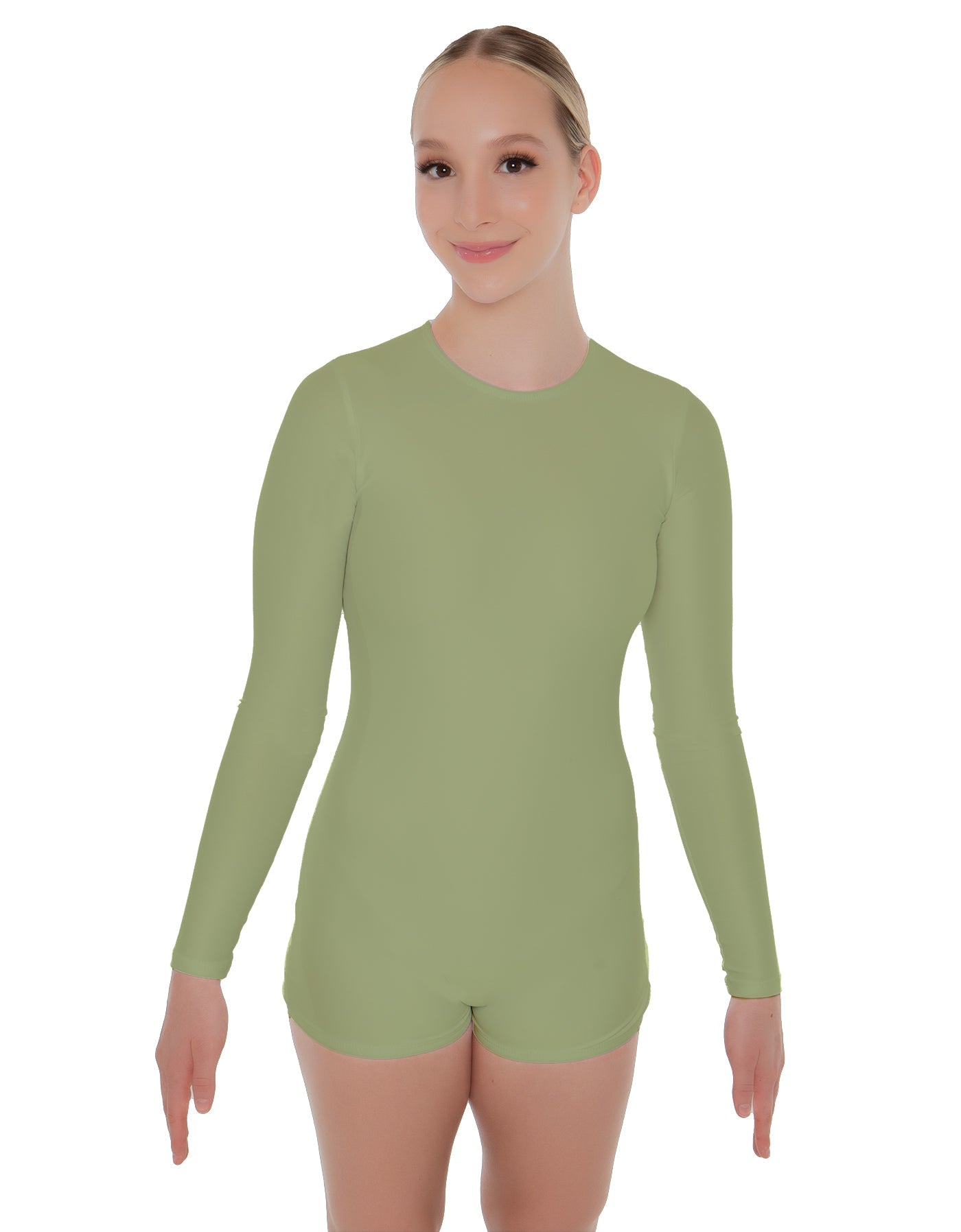 Solid Lycra LS Open Back Biketard