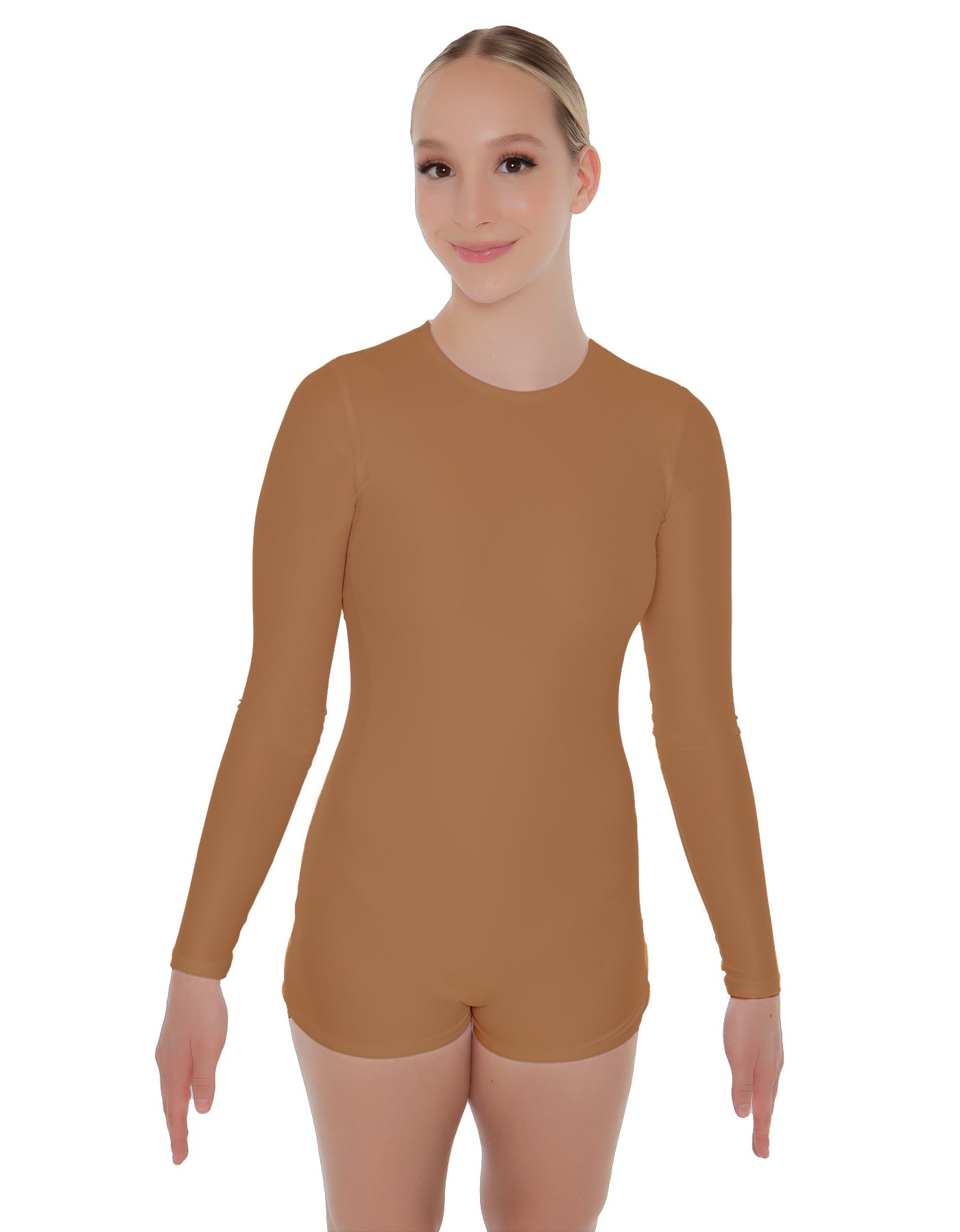 Solid Lycra LS Open Back Biketard