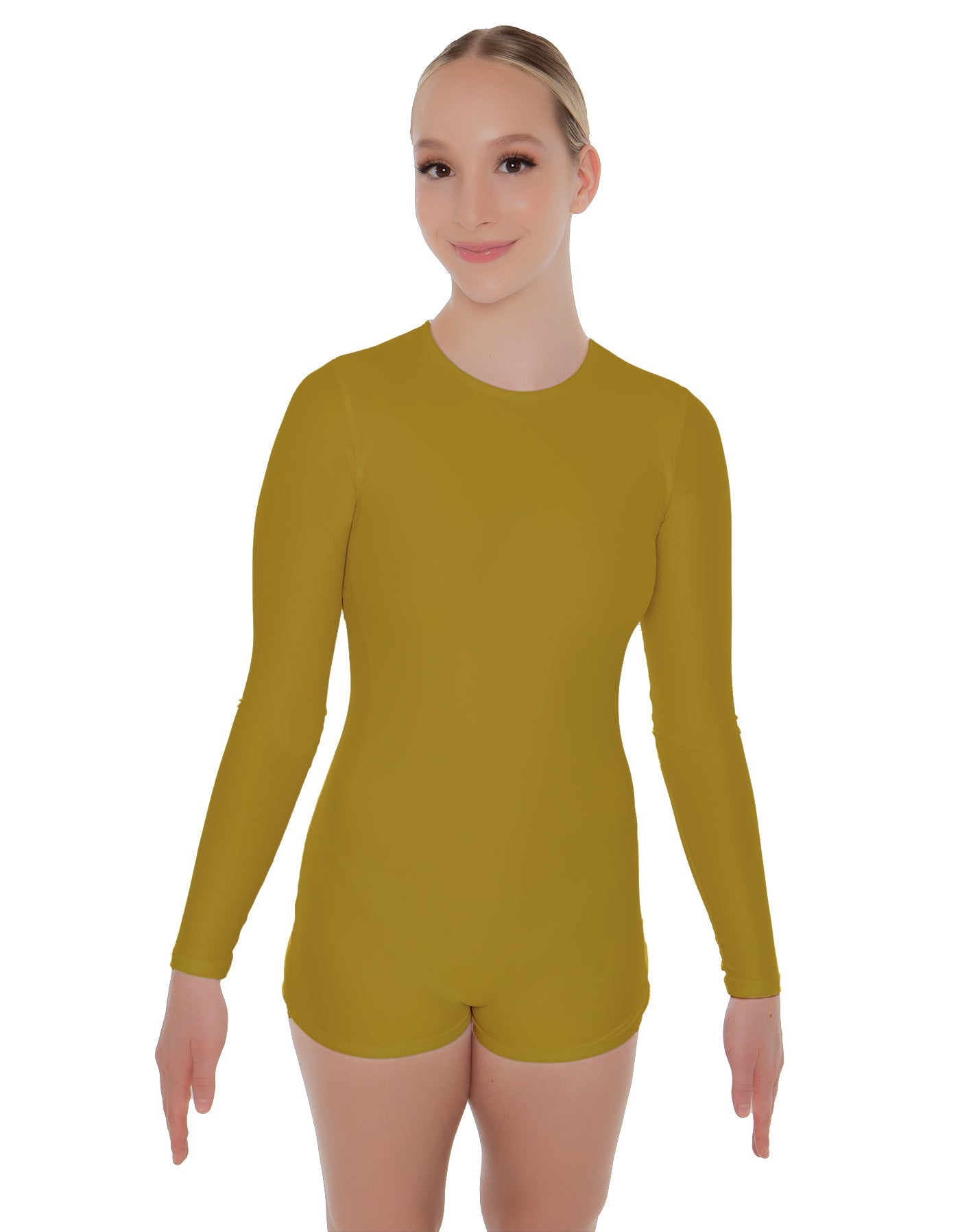 Solid Lycra LS Open Back Biketard