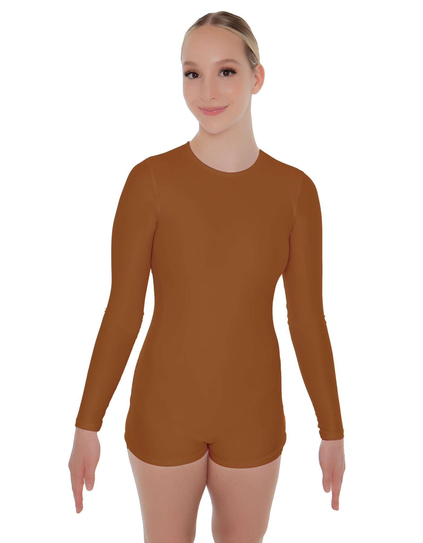 Solid Lycra LS Open Back Biketard