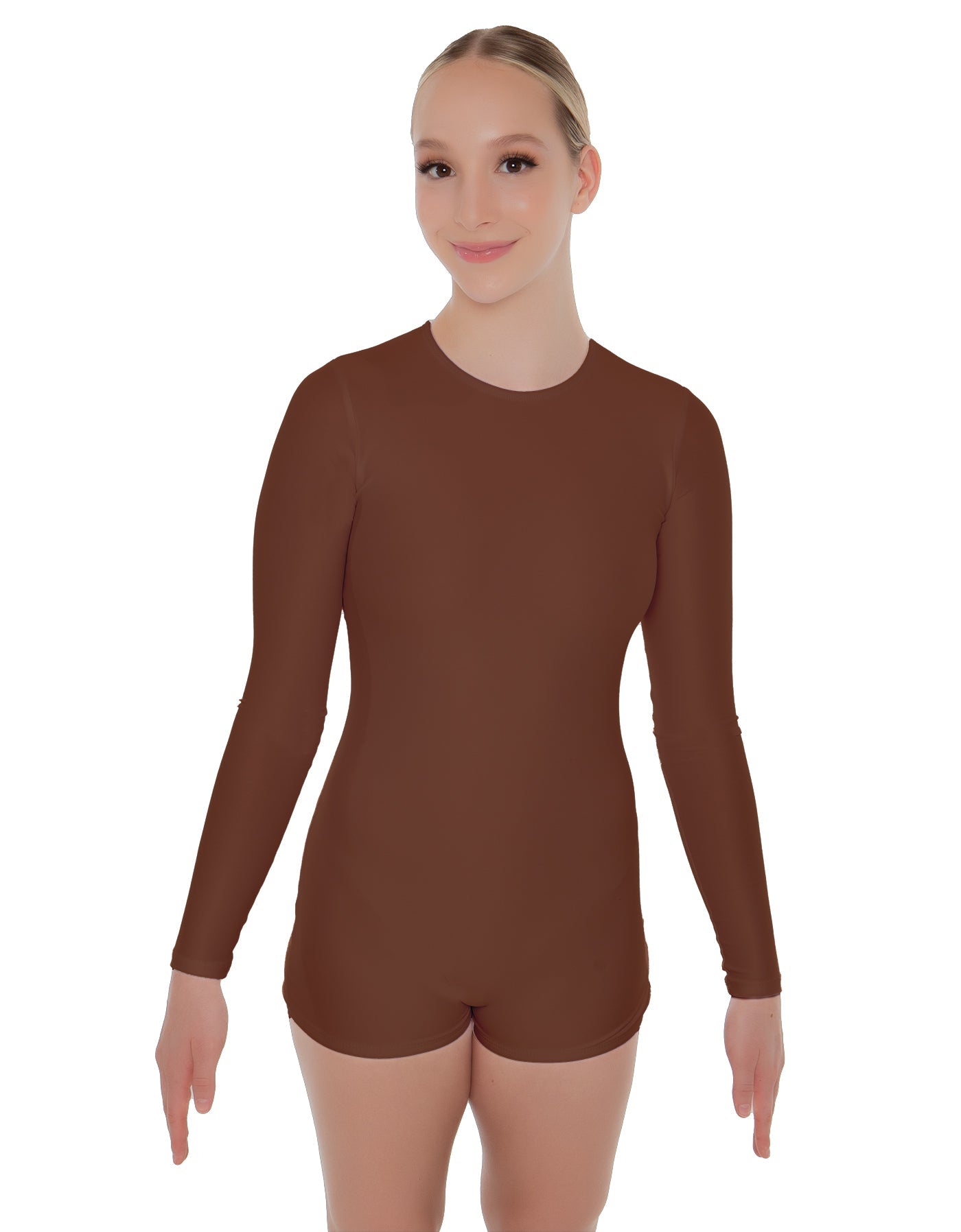 Solid Lycra LS Open Back Biketard